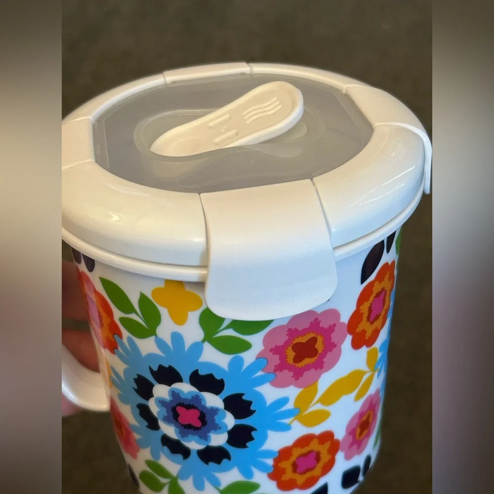 Lot of 2 Leak Proof 23 oz Soup Mug w Handle & Vented Airtight Lid microwaveable